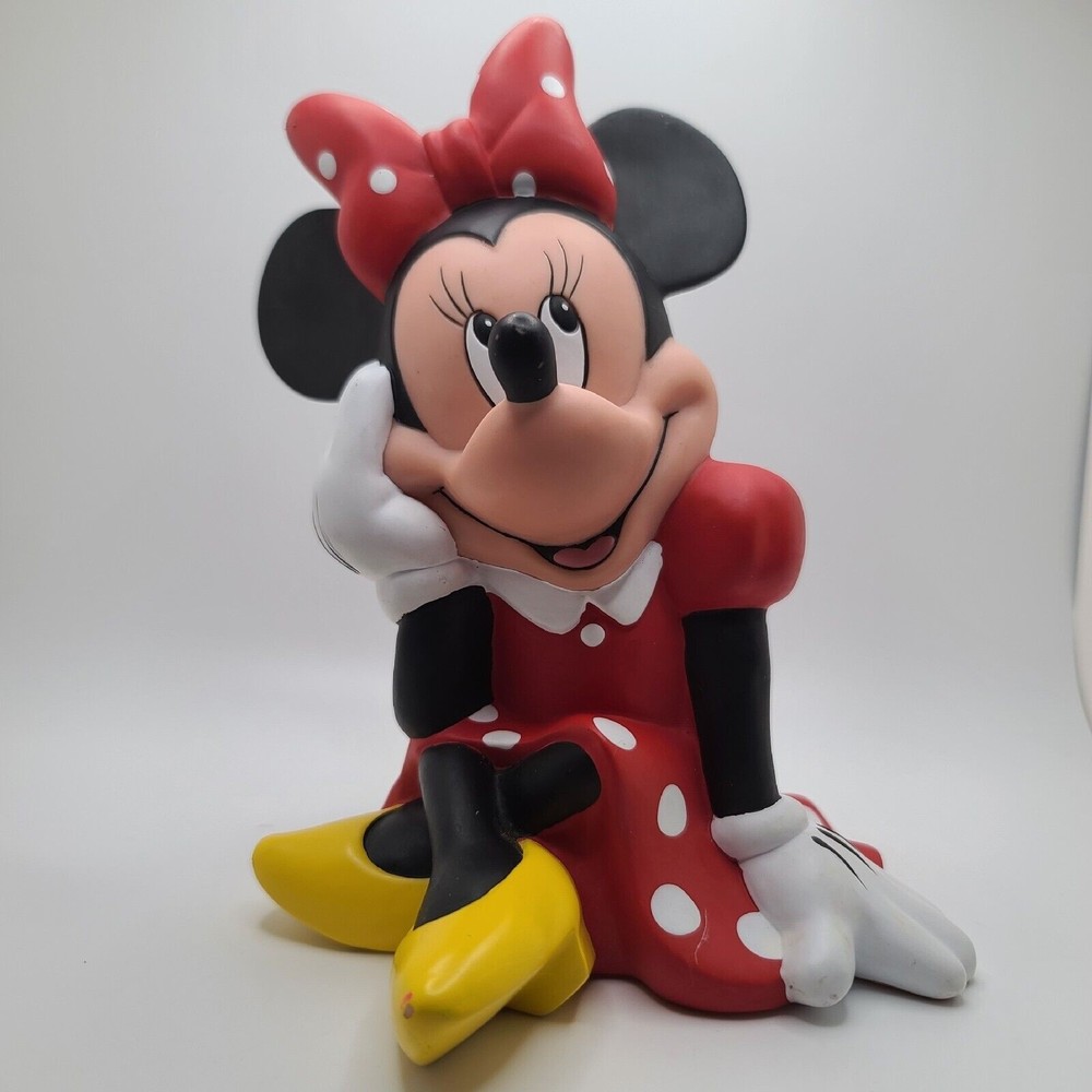 Minnie Mouse Hard Rubber Bank 8 Inch Tall Disney